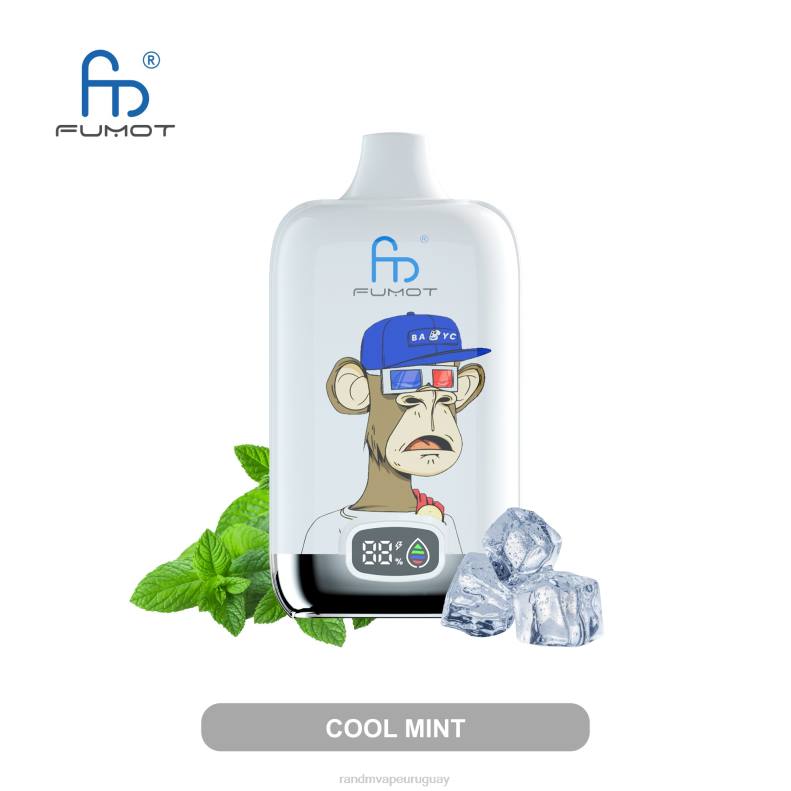 Fumot Original RandM Digital Box Dispositivo de vapeo con pantalla de líquido y batería 12000 menta fresca J6Z01 RandM Vape Uruguay