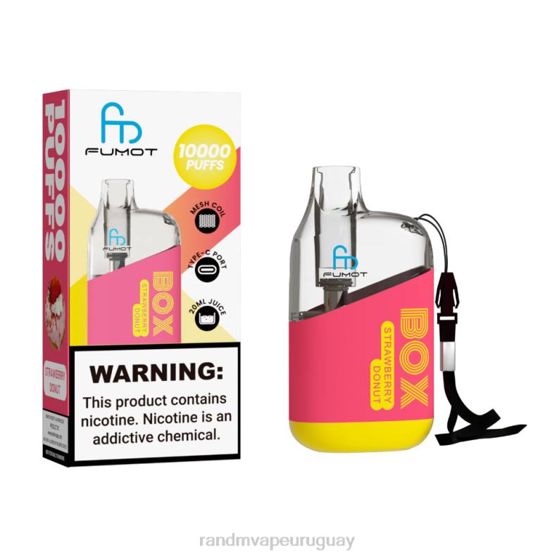 Fumot Original RandM Tornado Box Dispositivo vapeador con control de flujo de aire 10000 1 ud. donut de fresa J6Z094 RandM Vape Sale