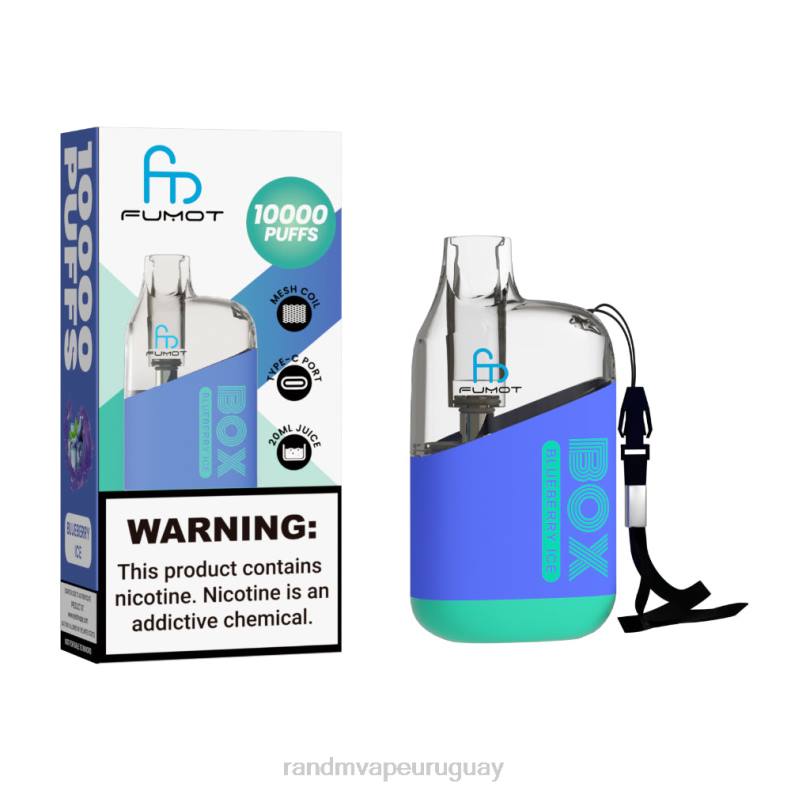 Fumot Original RandM Tornado Box Dispositivo vapeador con control de flujo de aire 10000 1 ud. hielo de arándanos J6Z091 RandM Vape Uruguay