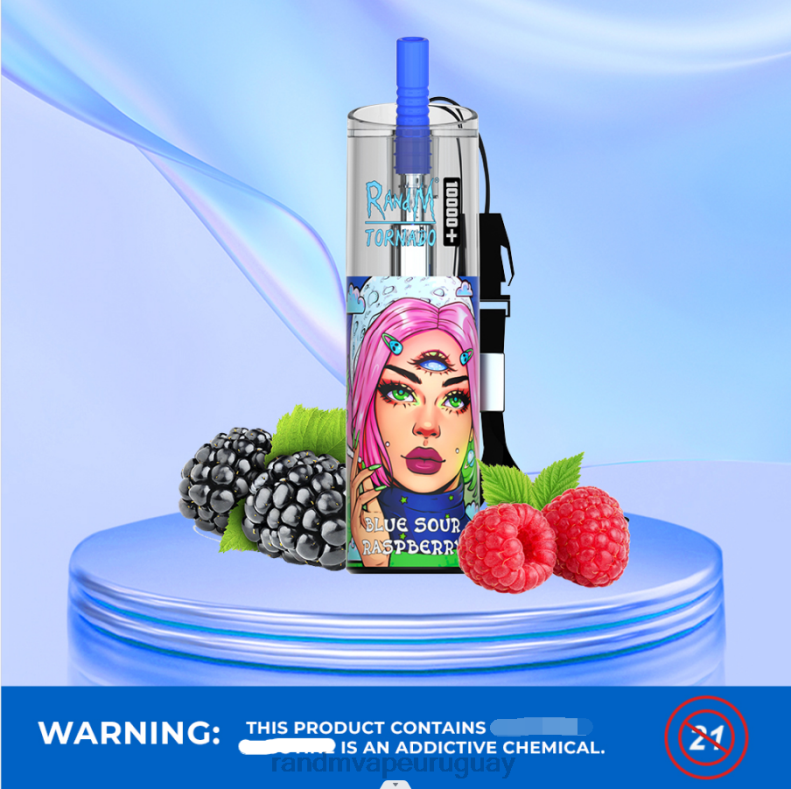 RandM Tornado Dispositivo vapeador con control de flujo de aire 10000 plus 1 ud. frambuesa agria azul J6Z083 RandM Tornado Montevideo