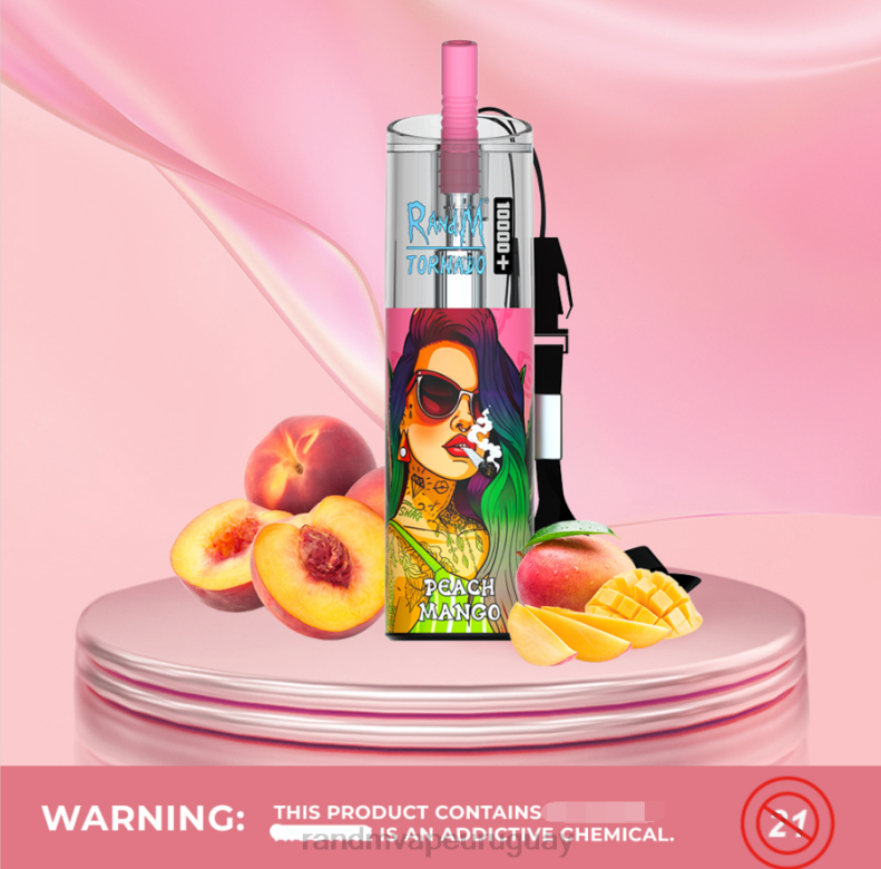 RandM Tornado Dispositivo vapeador con control de flujo de aire 10000 plus 1 ud. mango durazno J6Z085 RandM Vape Discount Code