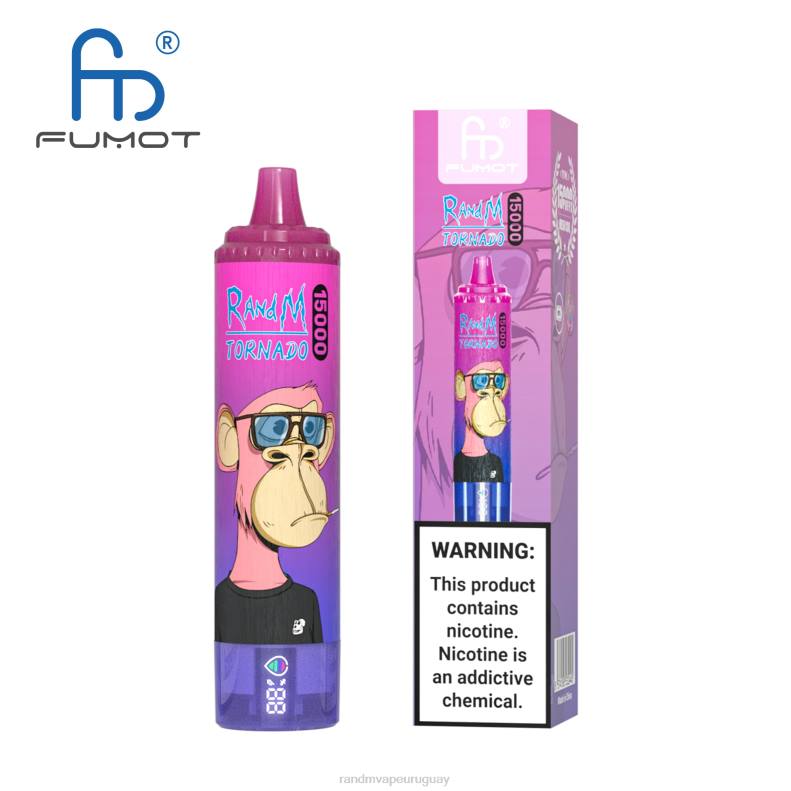 Fumot RandM Tornado Dispositivo vape 15000 con batería y pantalla ejuice versión 1 hielo de uva J6Z027 RandM Tornado Vape Shop