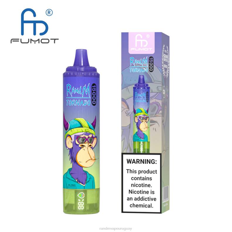 Fumot RandM Tornado Dispositivo vape 15000 con batería y pantalla ejuice versión 1 hielo de uva J6Z027 RandM Tornado Vape Shop
