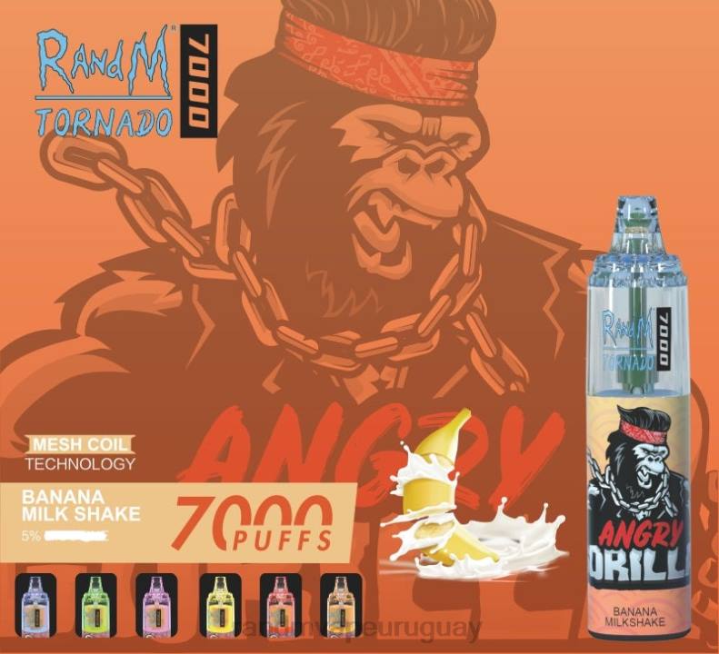 RandM Tornado Dispositivo vapeador con control de flujo de aire 7000 1 ud. Batido de plátano J6Z0177 RandM Tornado Vape Shop