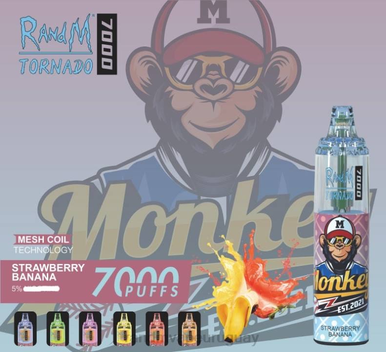 RandM Tornado Dispositivo vapeador con control de flujo de aire 7000 1 ud. Batido de plátano J6Z0177 RandM Tornado Vape Shop
