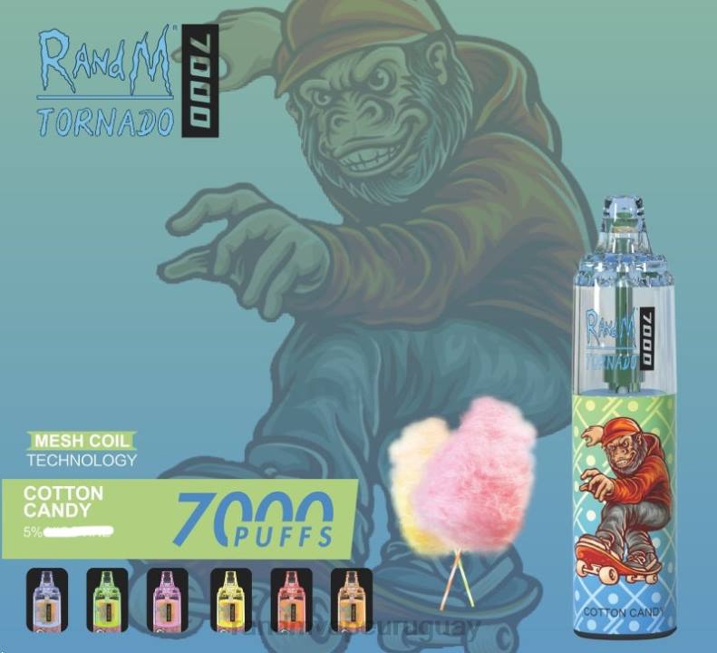 RandM Tornado Dispositivo vapeador con control de flujo de aire 7000 1 ud. algodón de azúcar J6Z0181 RandM Vape Uruguay