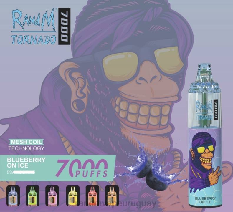 RandM Tornado Dispositivo vapeador con control de flujo de aire 7000 1 ud. arándano en hielo J6Z0169 RandM Tornado Vape Precio