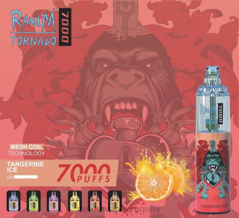 RandM Tornado Dispositivo vapeador con control de flujo de aire 7000 1 ud. hielo de mandarina J6Z0166 RandM Vape Buy Online