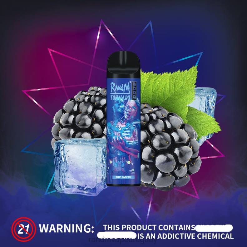 RandM Tornado Dispositivo vapeador con control de flujo de aire 8000 1 ud. hielo azul J6Z0237 RandM Tornado Vape Shop