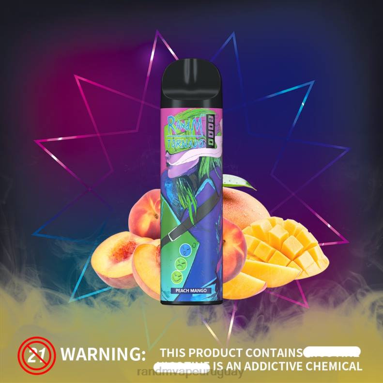 RandM Tornado Dispositivo vapeador con control de flujo de aire 8000 1 ud. mango durazno J6Z0251 RandM Vape Uruguay