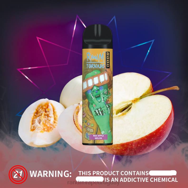 RandM Tornado Dispositivo vapeador con control de flujo de aire 8000 1 ud. melón manzana roja J6Z0245 RandM Vape Discount Code