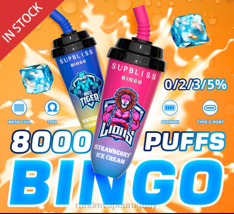 RandM Supbliss Bingo Dispositivo de vapeo 8000 1 ud. uva sakura J6Z0261 RandM Vape Uruguay