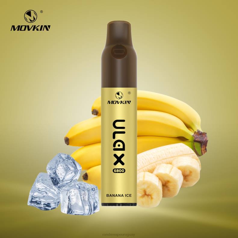 RandM Movkin Ulax Dispositivo de vapeo desechable recargable 6800 (bobina de cerámica) hielo de plátano J6Z061 RandM Vape Uruguay
