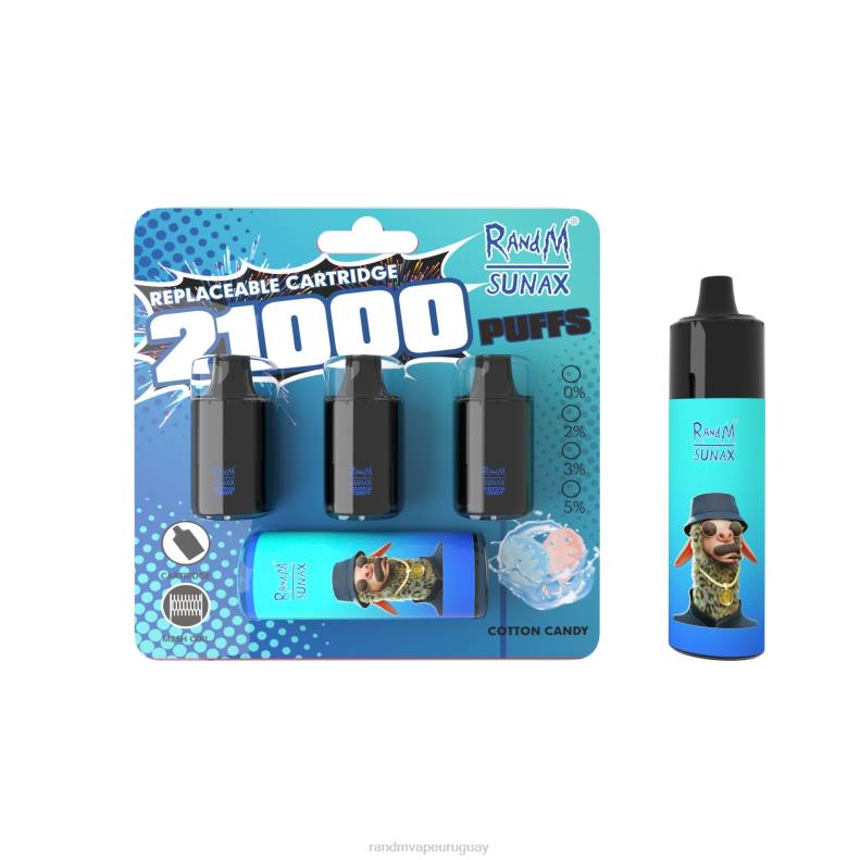 RandM Sunax Dispositivo de vapeo reemplazable con cápsula de control de flujo de aire 21000 1 ud. algodón de azúcar J6Z0273 RandM Tornado Montevideo