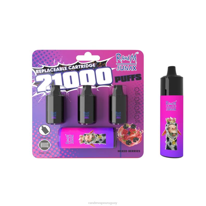 RandM Sunax Dispositivo de vapeo reemplazable con cápsula de control de flujo de aire 21000 1 ud. bayas mixtas J6Z0270 Fumot RandM Vape