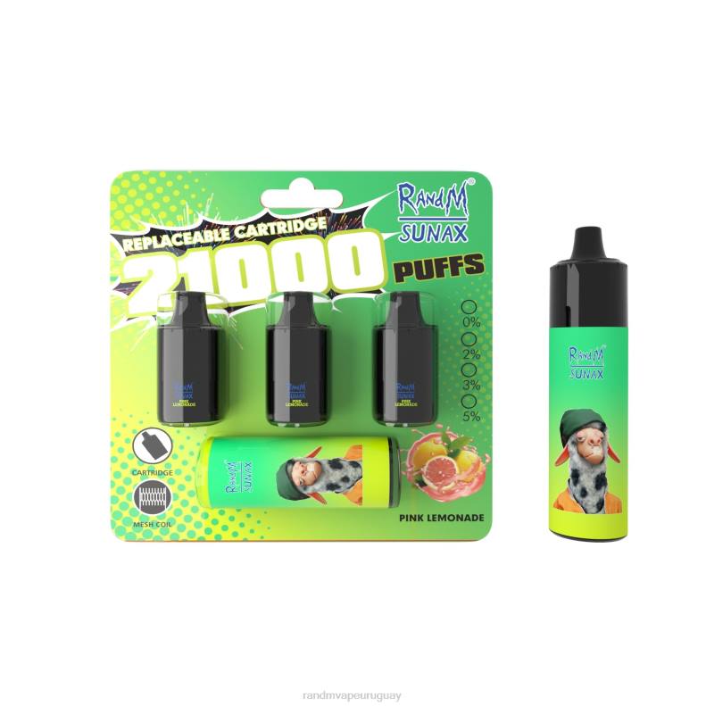 RandM Sunax Dispositivo de vapeo reemplazable con cápsula de control de flujo de aire 21000 1 ud. limonada rosa J6Z0269 RandM Tornado Vape Precio