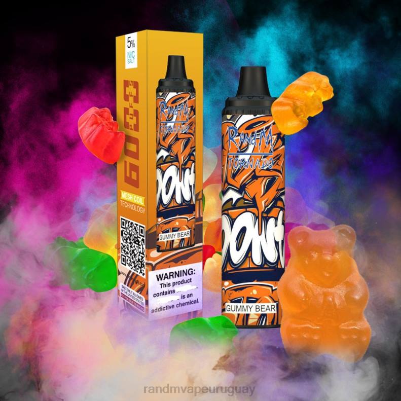 RandM Tornado Dispositivo vape pod con control de flujo de aire 6000 1 pieza osito de goma J6Z0281 RandM Vape Uruguay