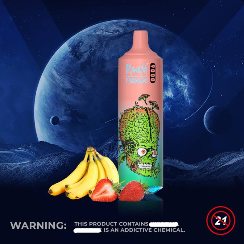 RandM Tornado Dispositivo vape pod 9000 1 pieza versión 1 Fresa plátano J6Z0134 RandM Vape Sale