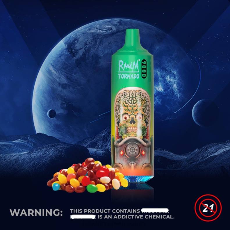 RandM Tornado Dispositivo vape pod 9000 1 pieza versión 1 caramelo arcoiris J6Z0131 RandM Vape Uruguay