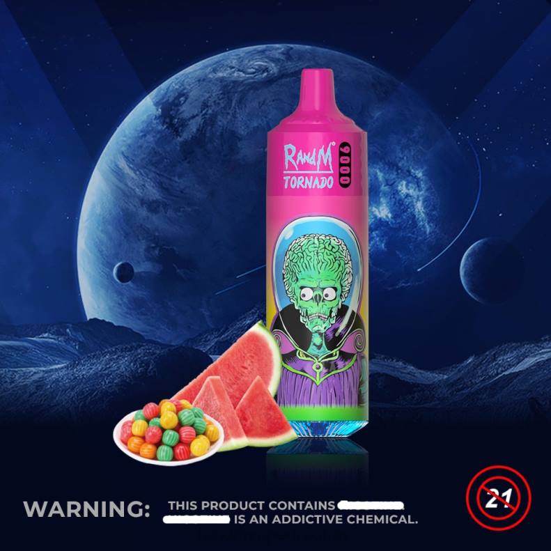 RandM Tornado Dispositivo vape pod 9000 1 pieza versión 1 chicle de sandía J6Z0130 Fumot RandM Vape