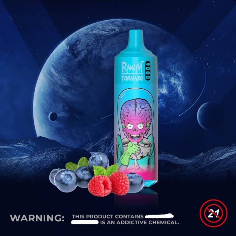 RandM Tornado Dispositivo vape pod 9000 1 pieza versión 1 frambuesa arándano J6Z0126 RandM Vape Buy Online