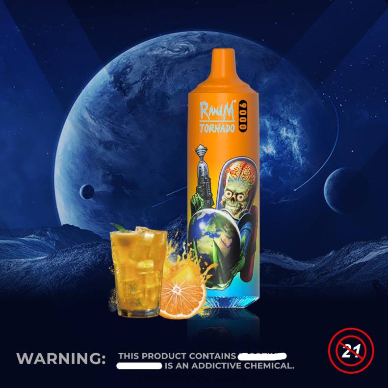 RandM Tornado Dispositivo vape pod 9000 1 pieza versión 1 soda de naranja J6Z0129 RandM Tornado Vape Precio